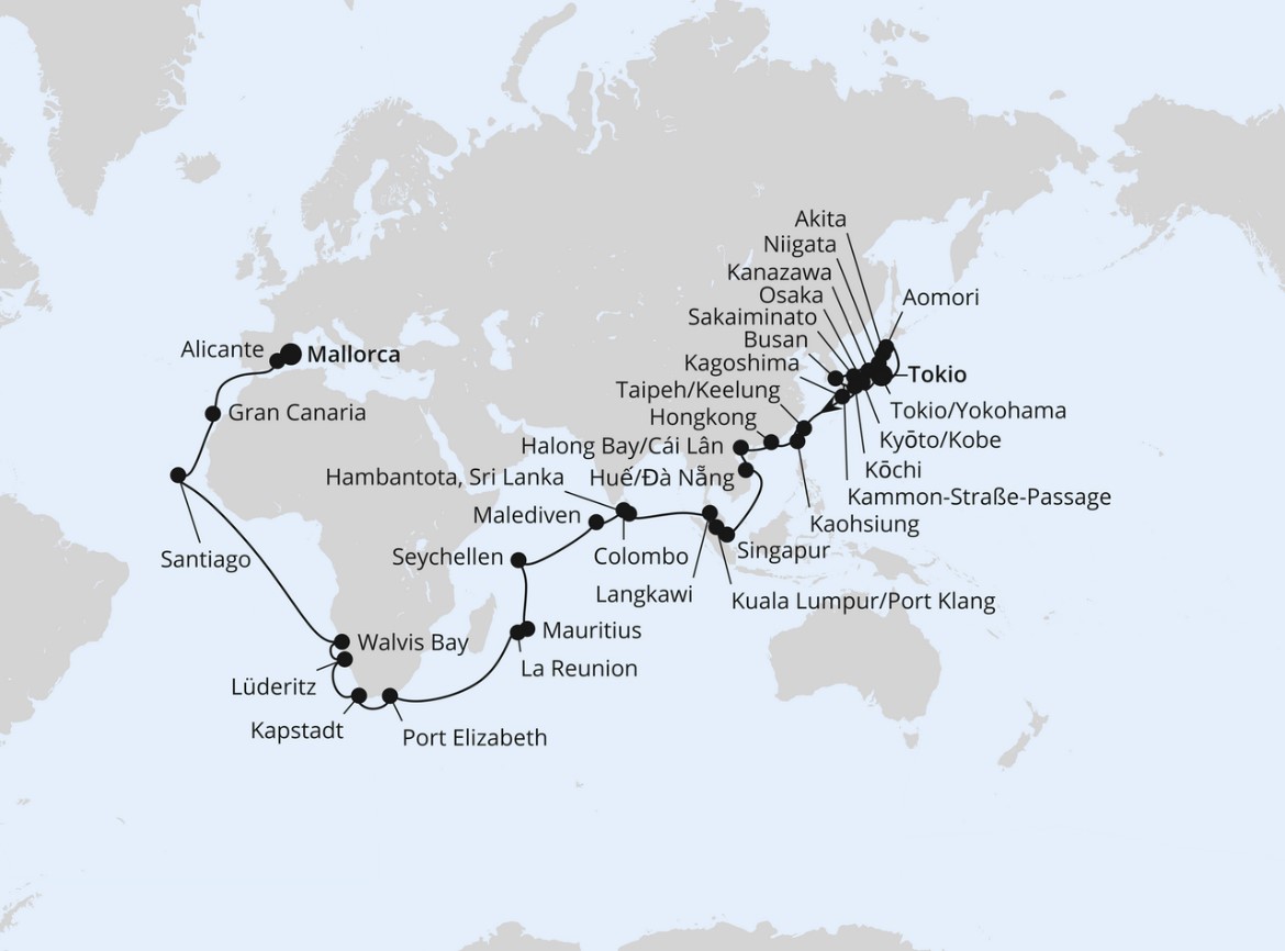 Route Weltenbummler Asien