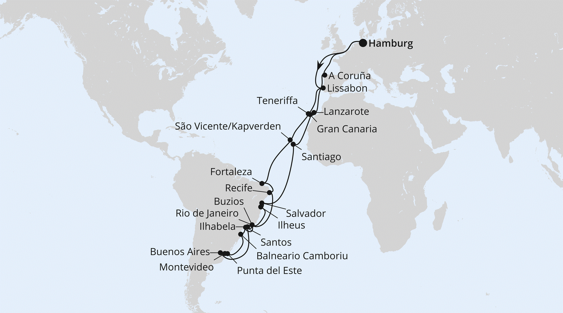 Große Winterpause Brasilien Karneval 2028 Route