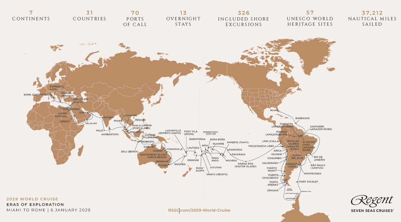Routenkarte Weltreise 2029 RSSC